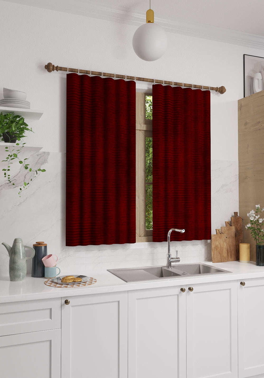 Oliver Burgundy Blackout Curtain