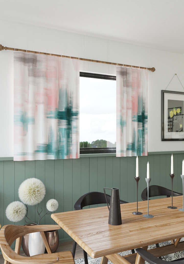 Kasen Abstract Pink Curtain
