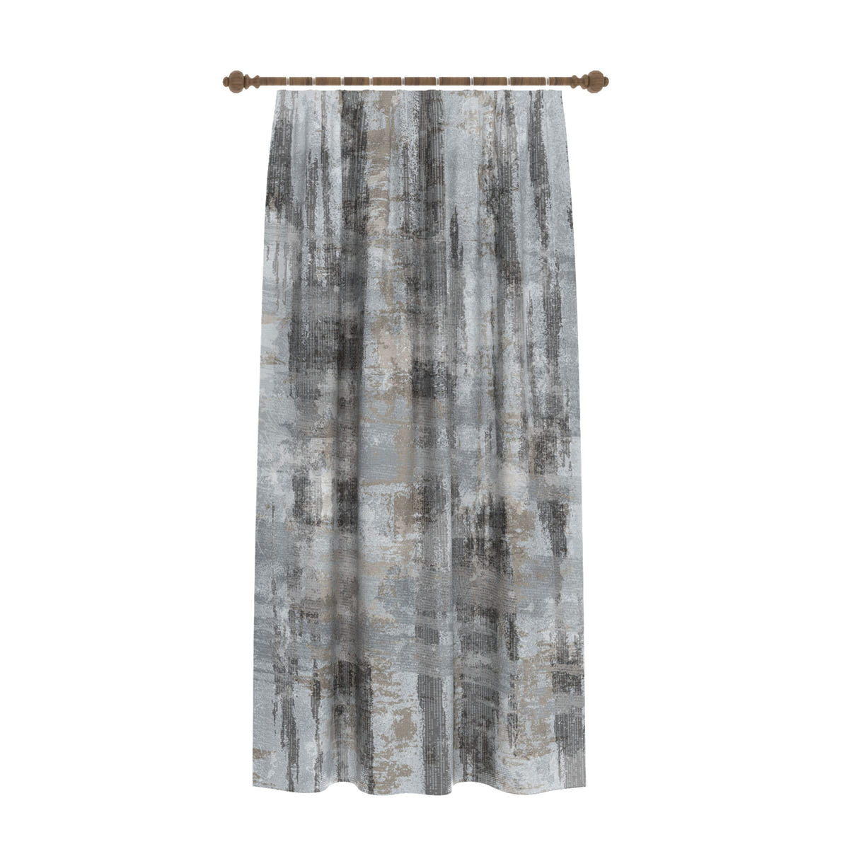 Brianna Abstract Grey Curtain