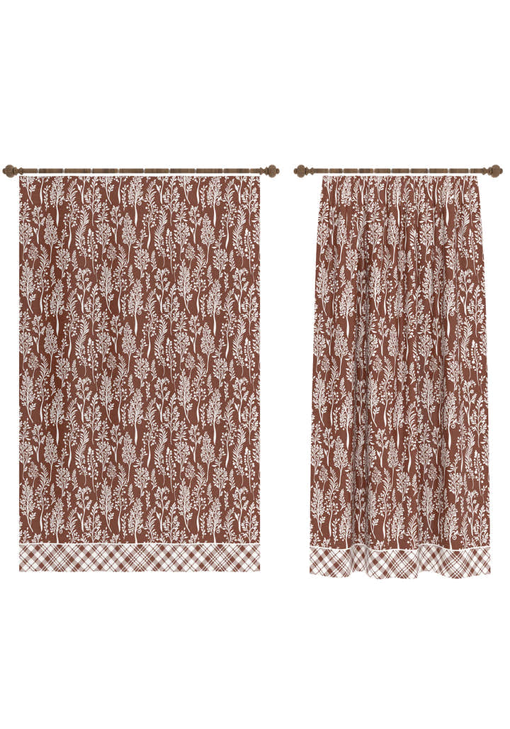 Alder Brown Floral Curtain
