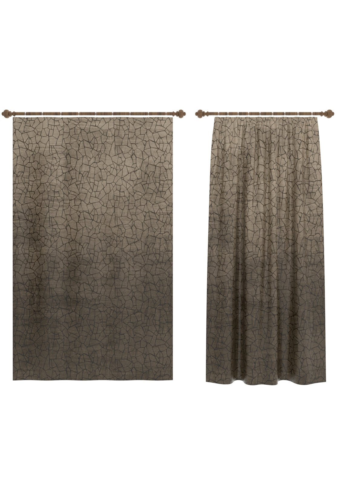 Wesley Ombre Brown Curtain