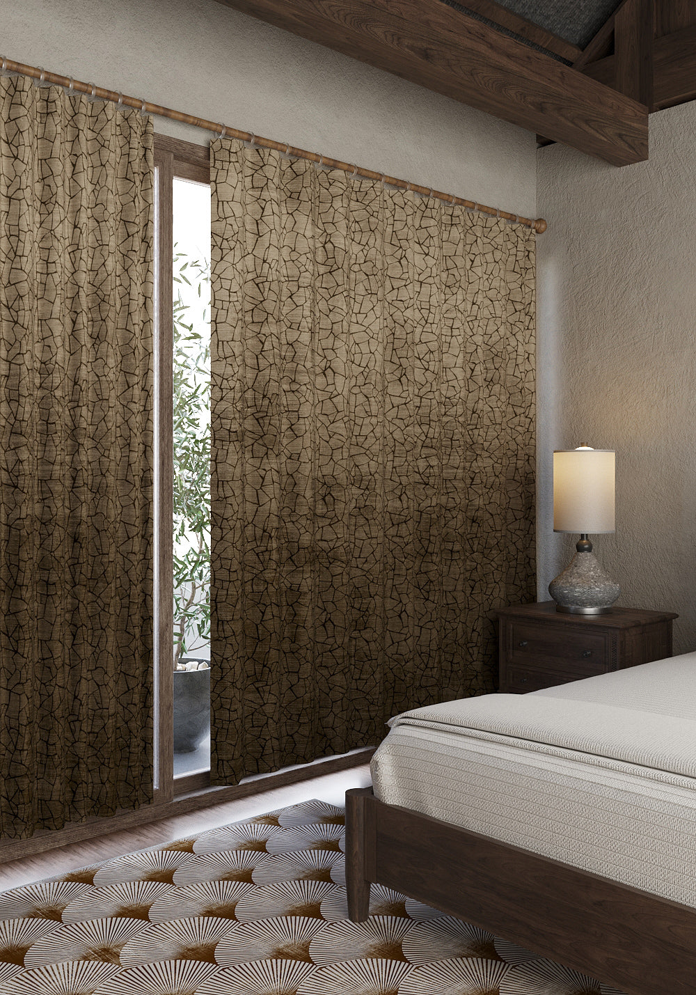 Wesley Ombre Brown Curtain