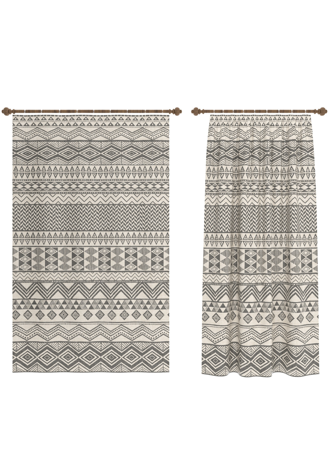 Naya Black and Cream Boho Curtain
