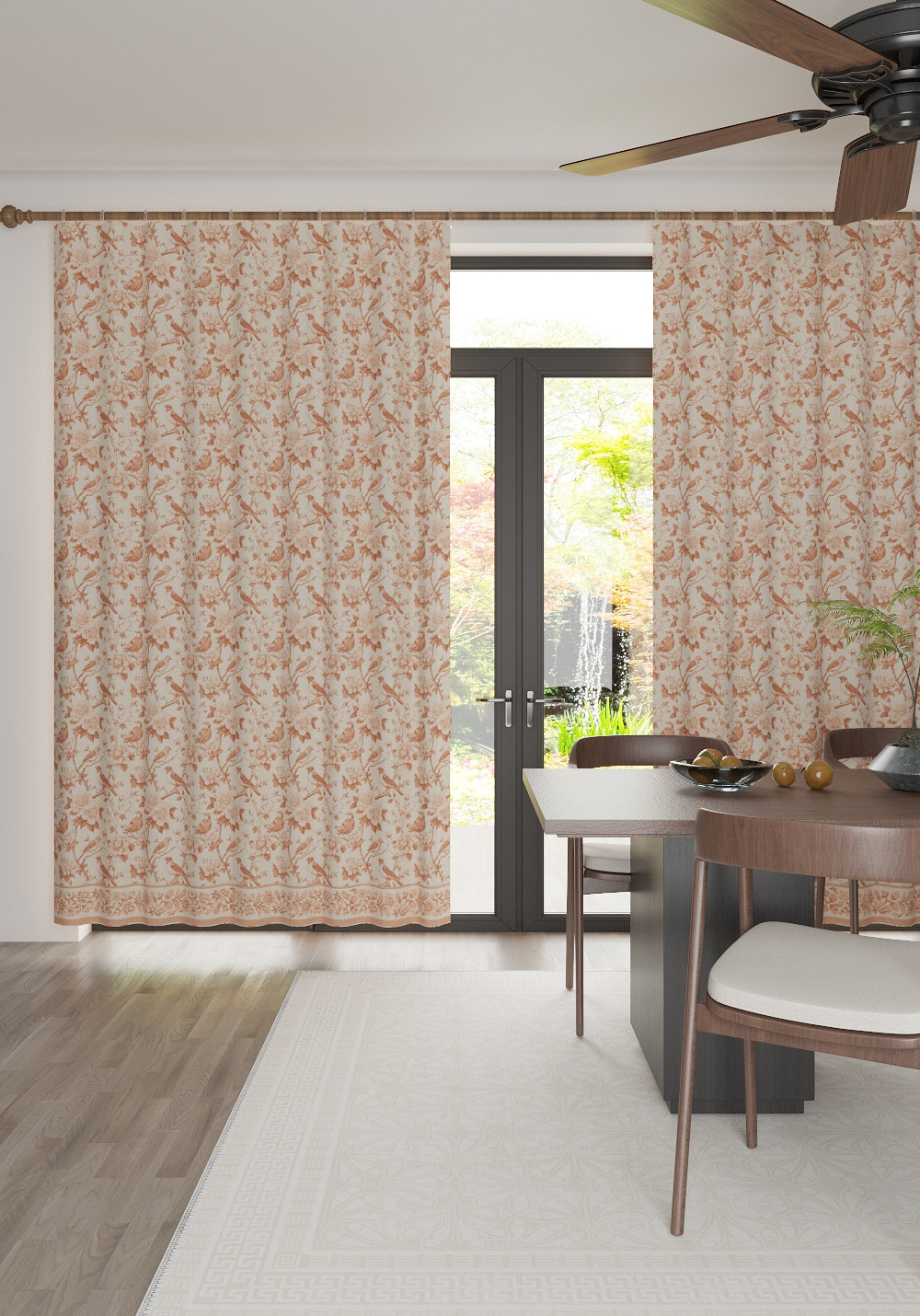Isolde Burnt Orange Curtain