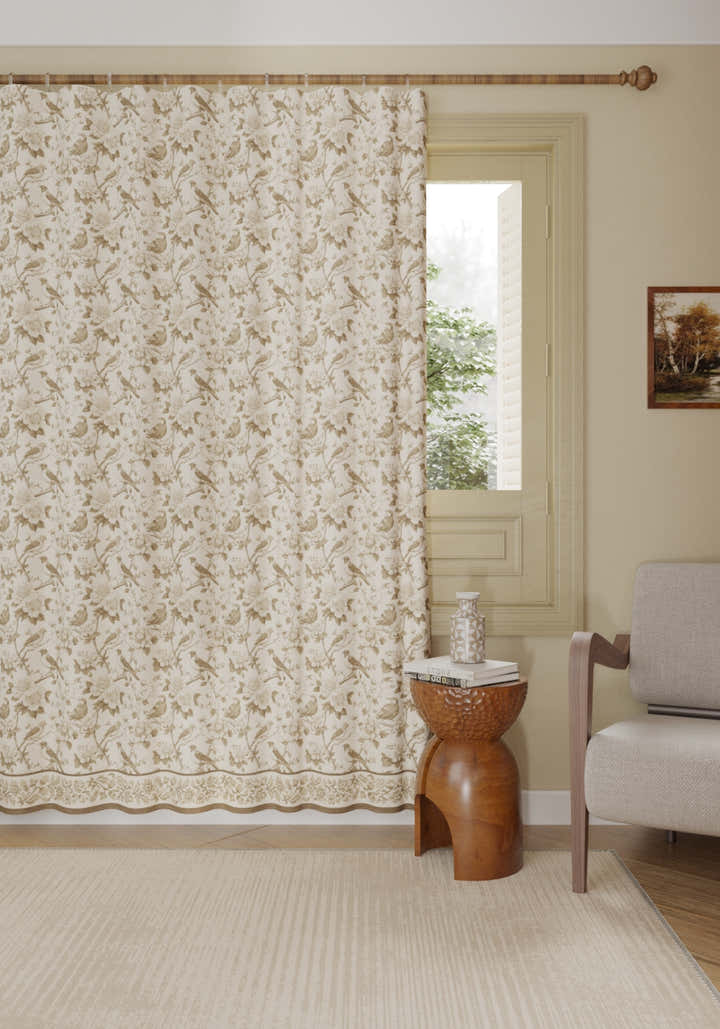 Isolde Taupe Bird Curtain