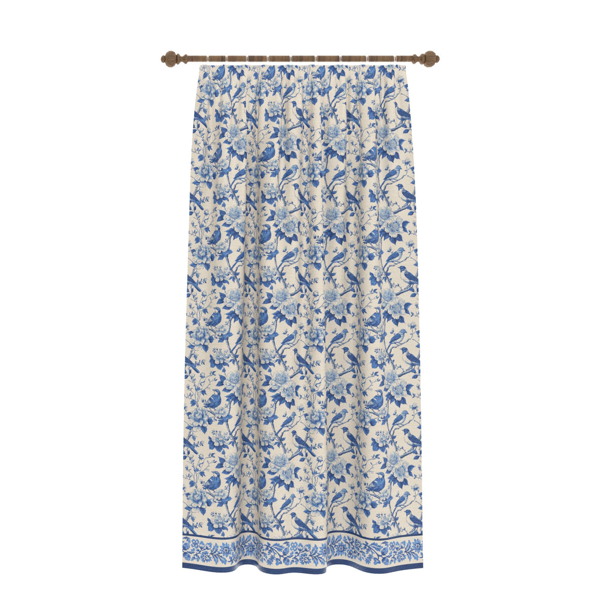 Isolde Blue Toile Curtain