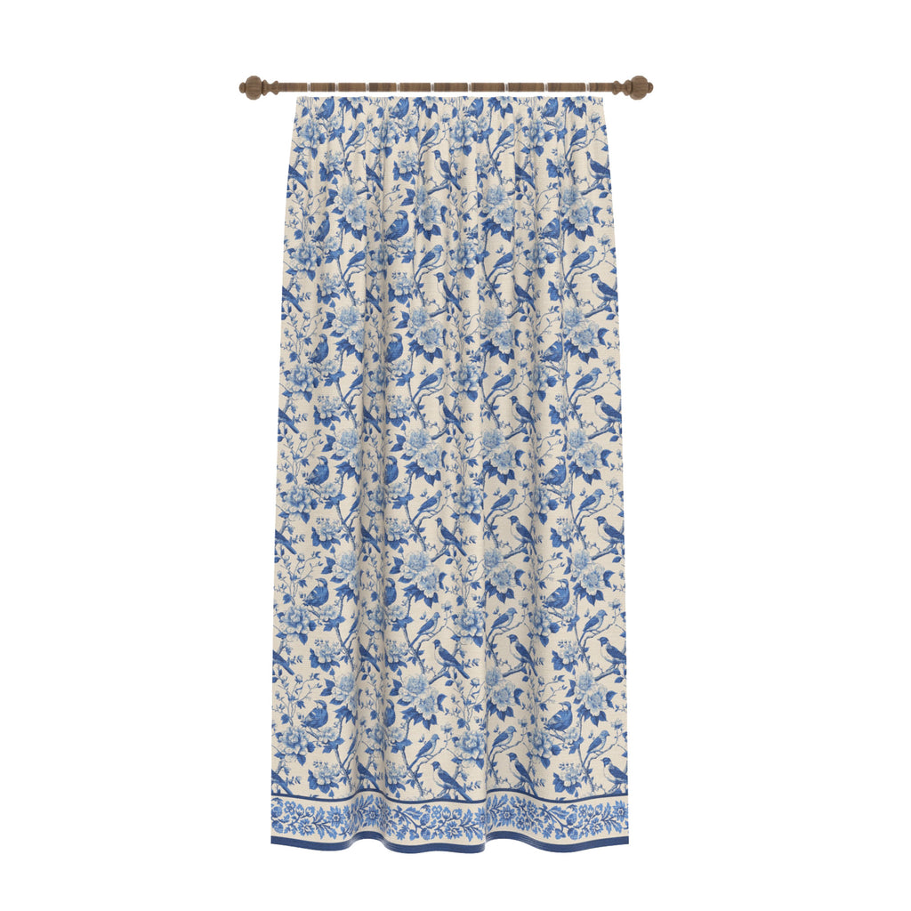 Isolde Blue Toile Curtain