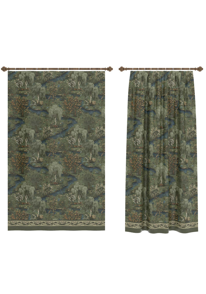 Elowen Forest Green Curtain