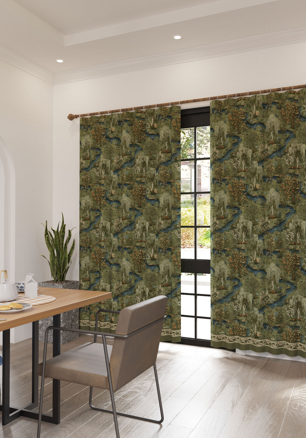 Elowen Forest Green Curtain