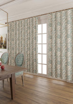 Elena Teal and Cream Curtain