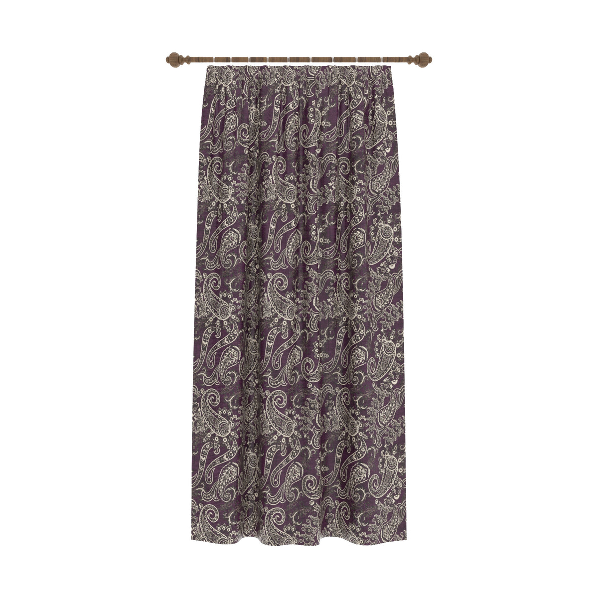Elena Purple Paisley Curtain