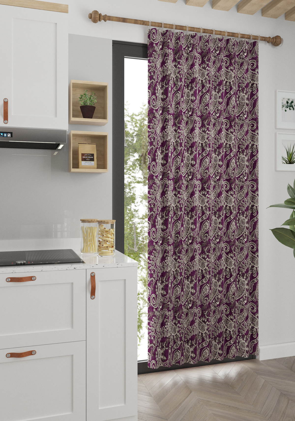 Elena Purple Paisley Curtain