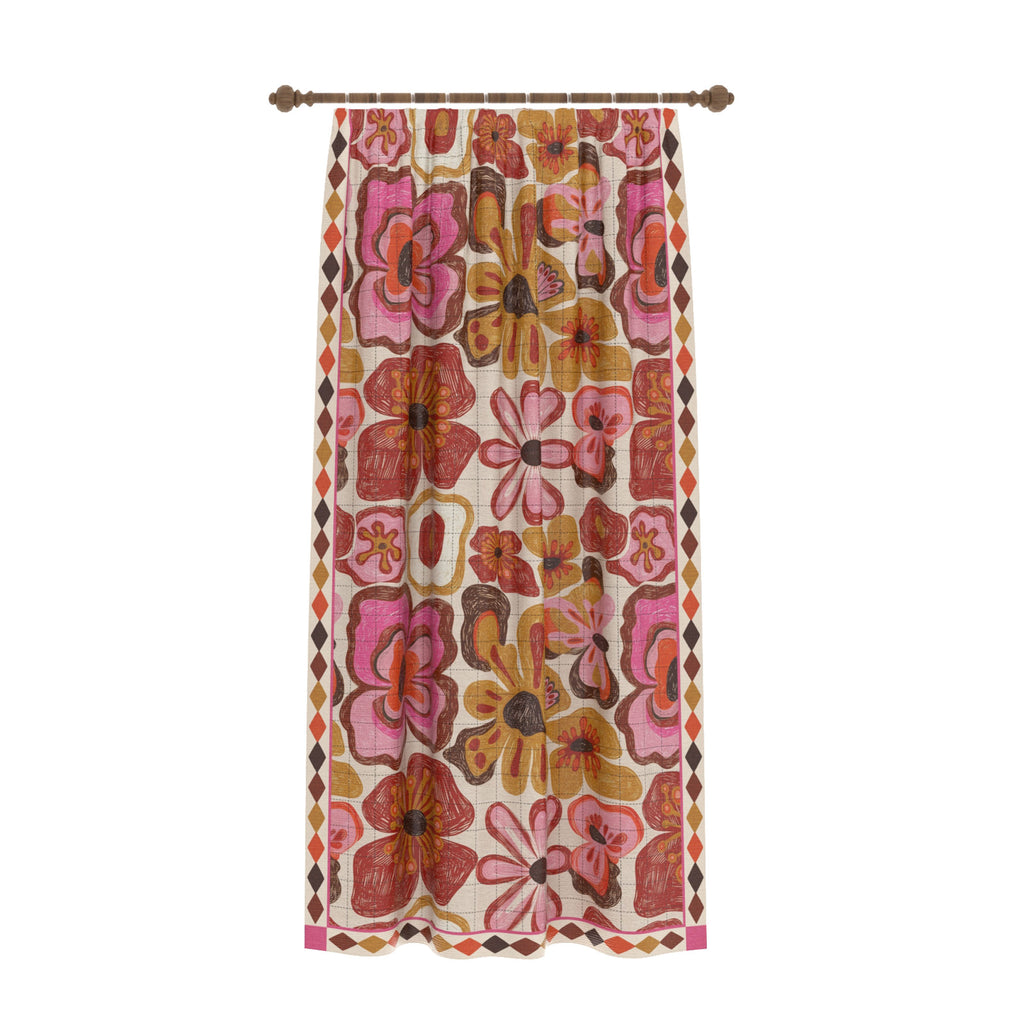 Cherry Vintage Floral Curtain