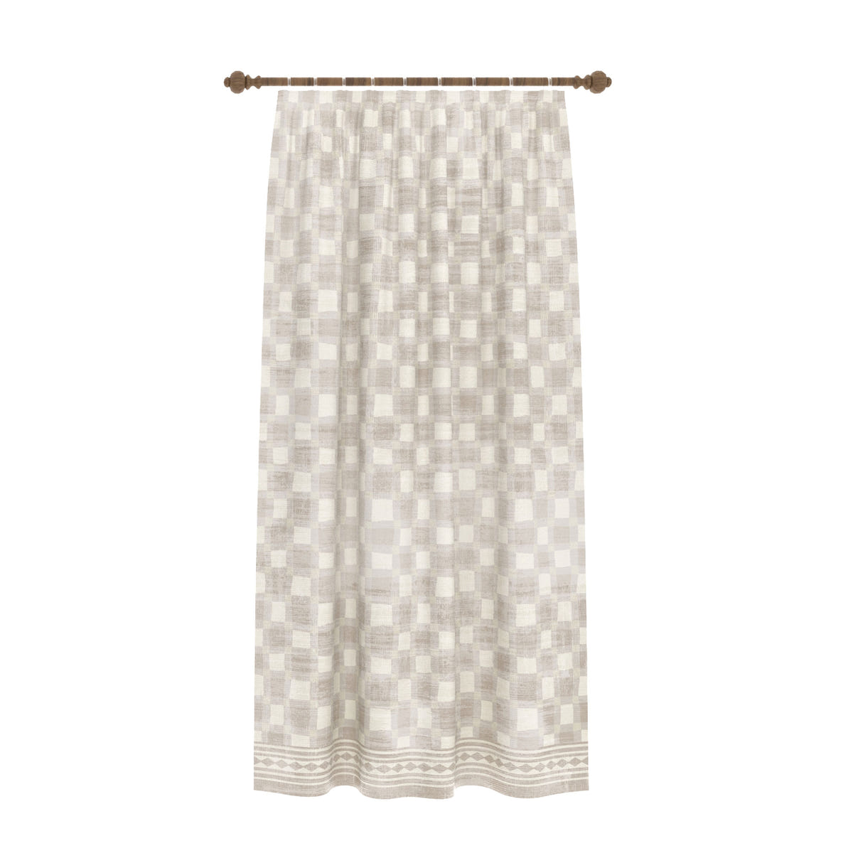 Rylon Cream Check Curtain