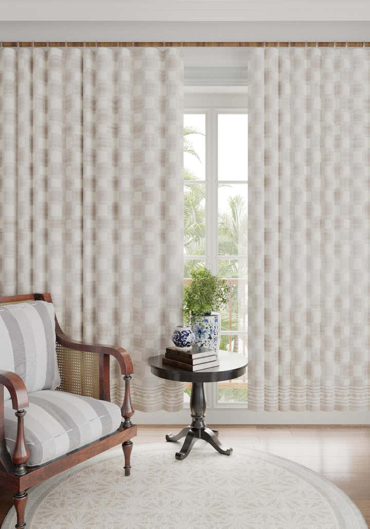 Rylon Cream Check Curtain