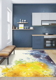 Fenwick Yellow Blue Washable Rug