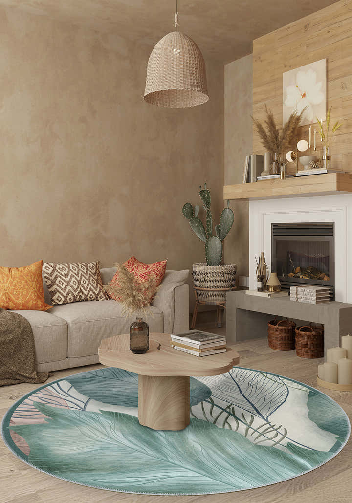 Althea Green Floral Rug