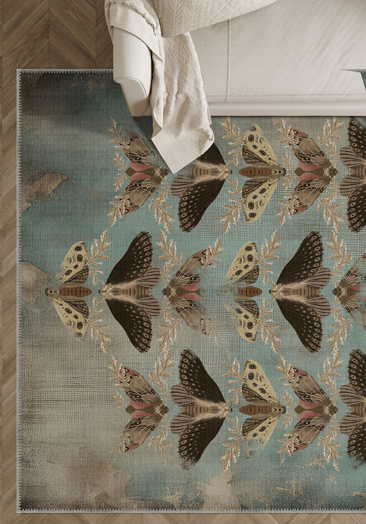 Celestia Brown Moth Rug