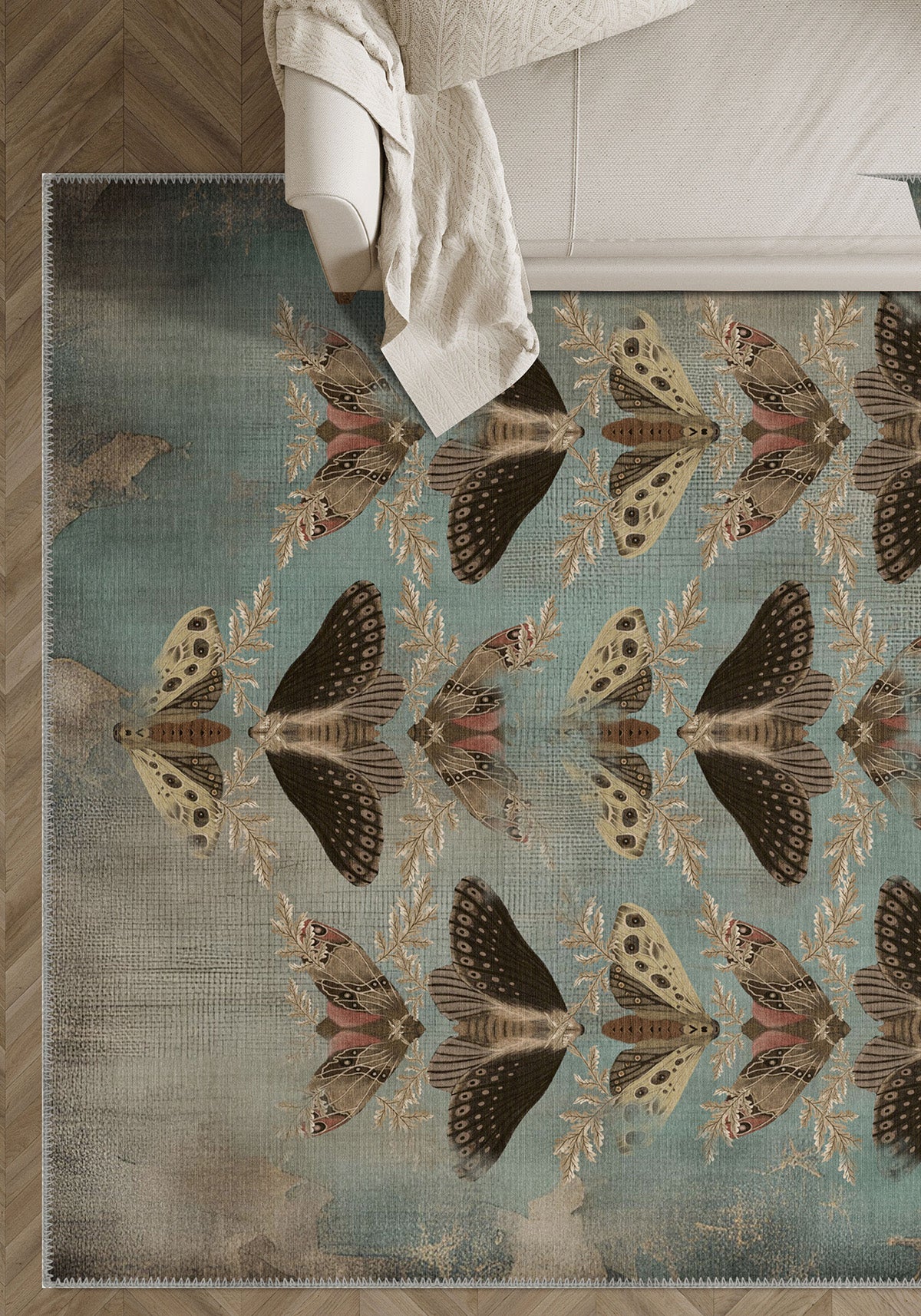 Celestia Brown Moth Rug