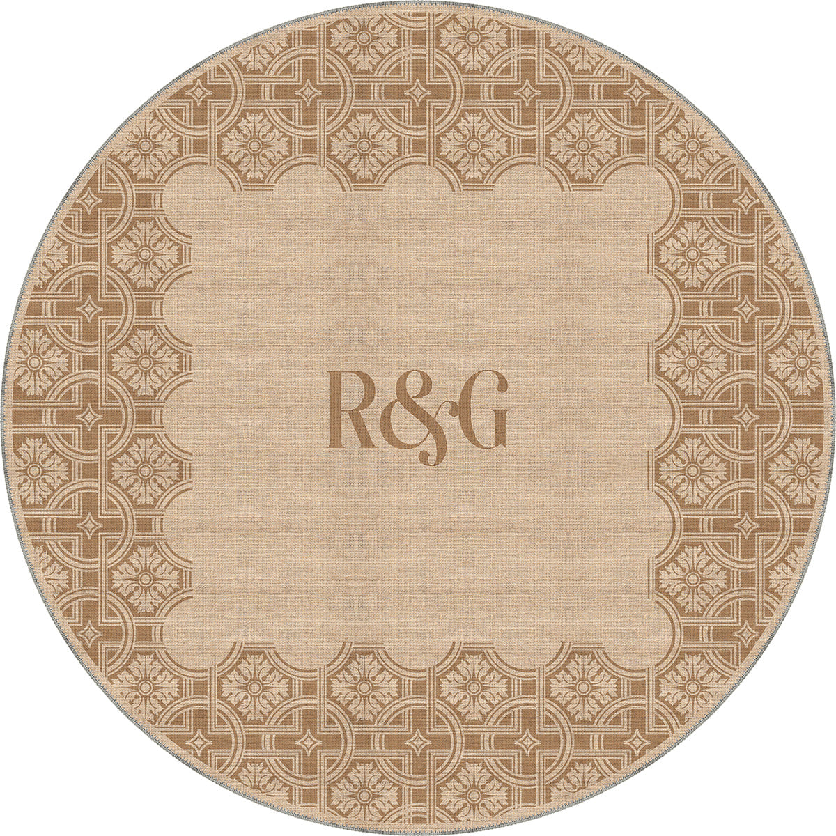 Marisa Beige Customizable Monogram Rug
