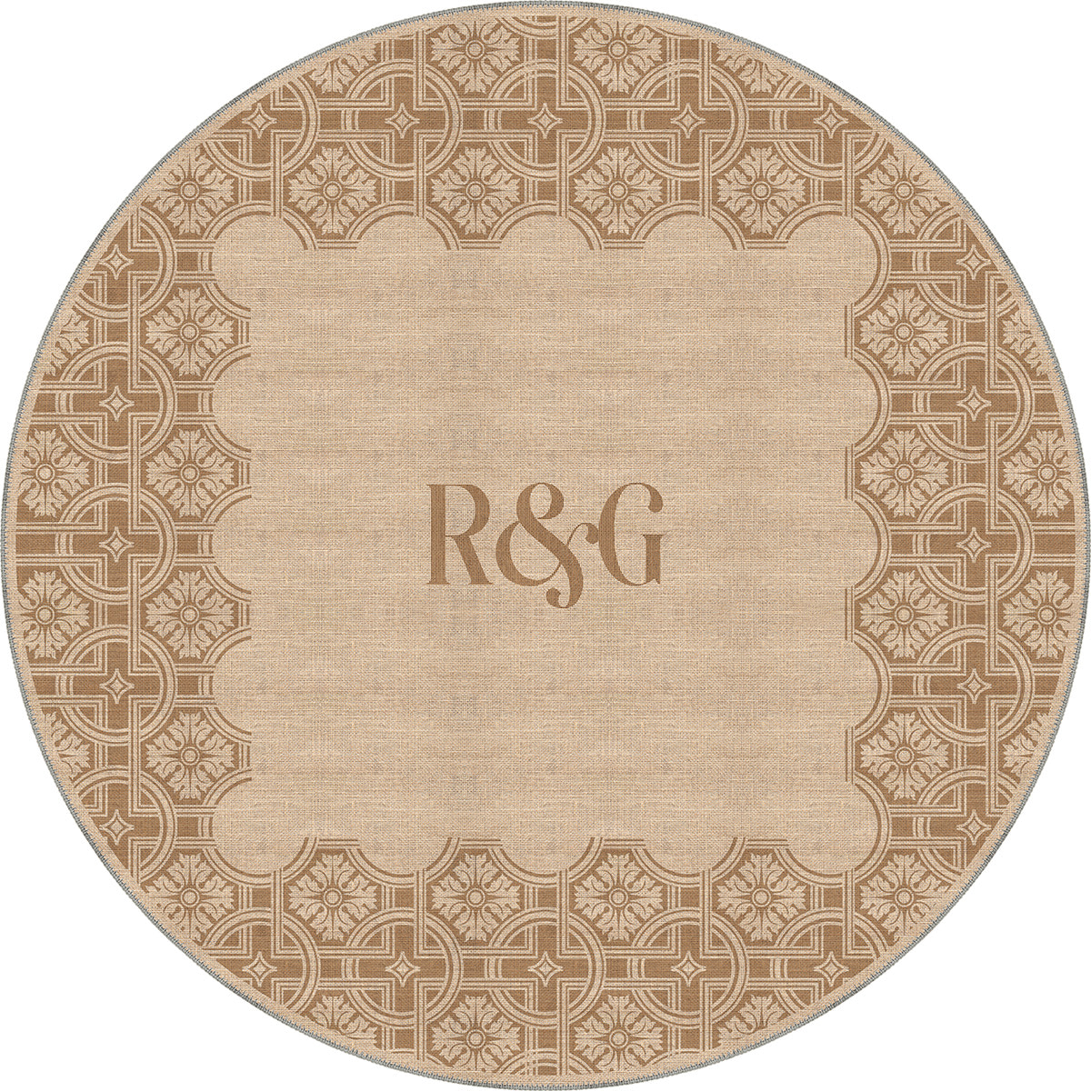 Marisa Beige Customizable Monogram Rug