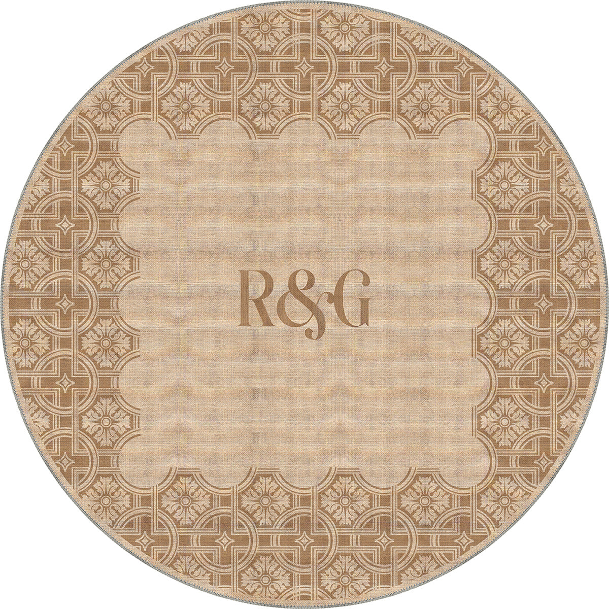 Marisa Beige Customizable Monogram Rug