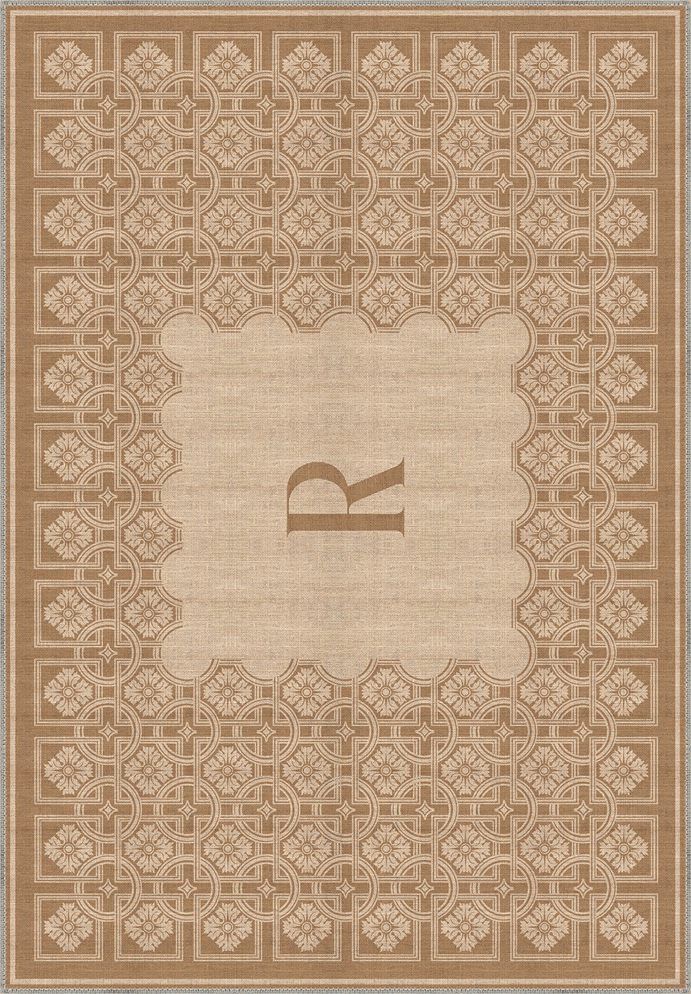 Marisa Beige Customizable Monogram Rug
