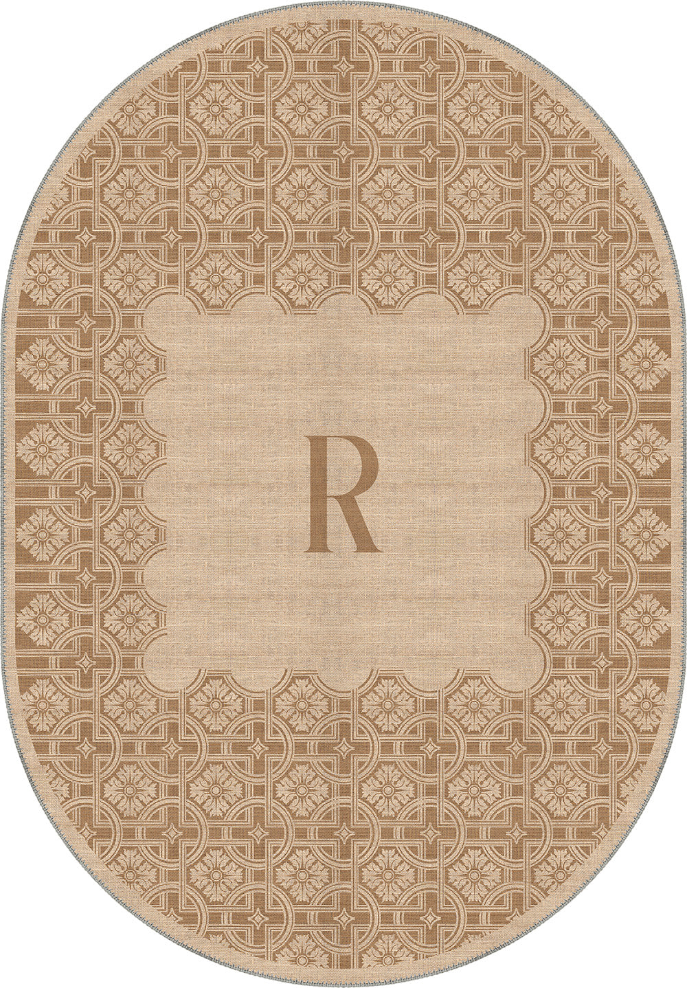 Marisa Beige Customizable Monogram Rug
