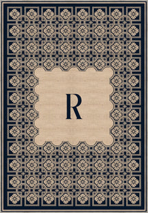 Marisa Navy Monogram Personalised Rug