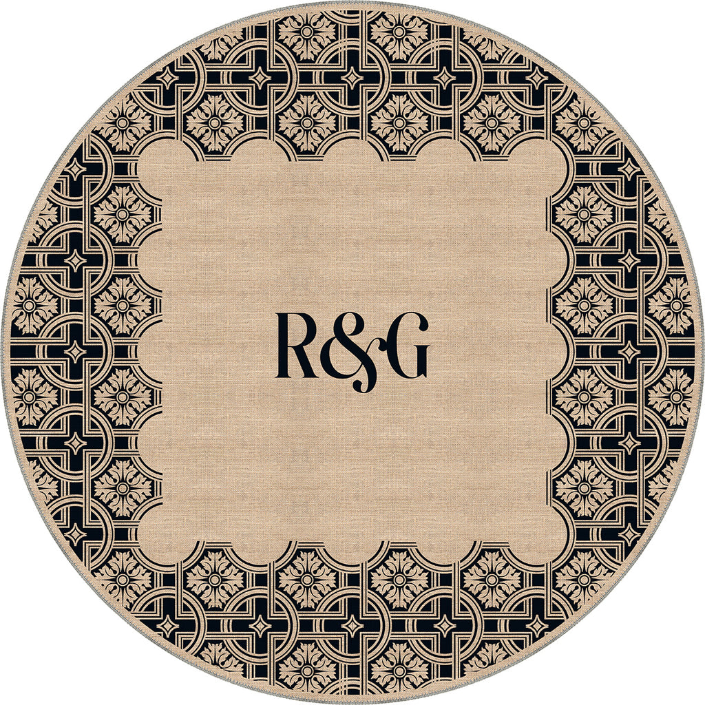 Marisa Navy Monogram Personalised Rug