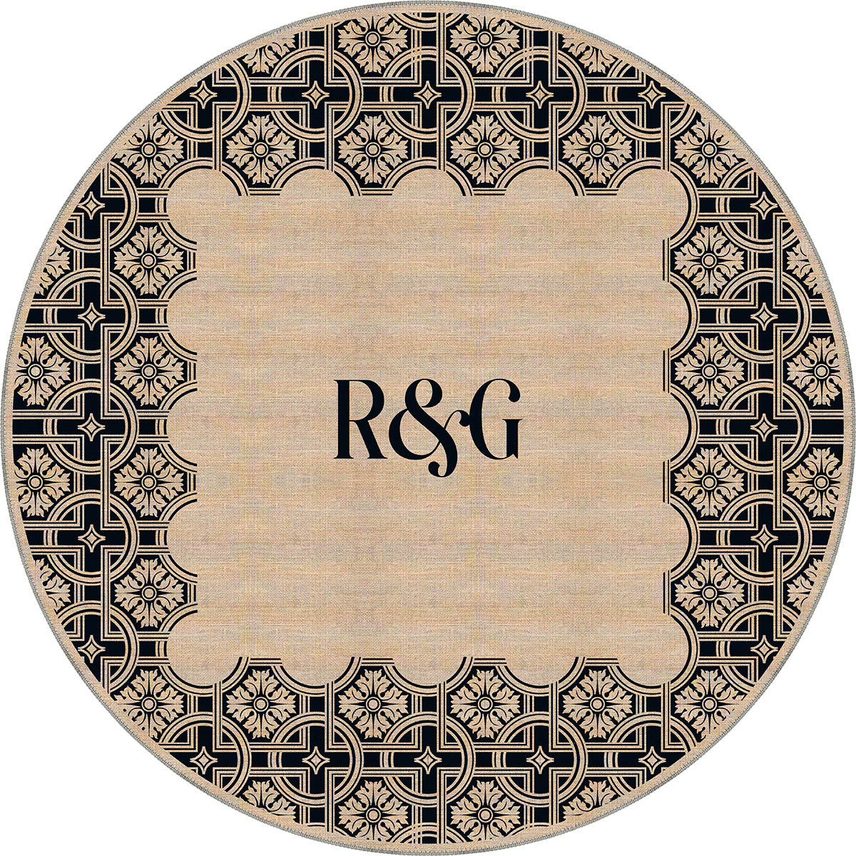 Marisa Navy Monogram Personalised Rug