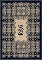 Marisa Navy Monogram Personalised Rug
