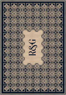 Marisa Navy Monogram Personalised Rug