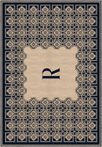 Marisa Navy Monogram Personalised Rug