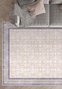 Alexis Bordered Purple Rug