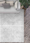 Kylie Grey Modern Striped Rug