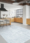 Kylie Striped Washable Rug - Light Blue