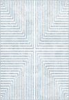 Kylie Striped Washable Rug - Light Blue