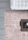Kylie Geometric Washable Rug - Burgundy