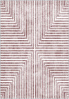 Kylie Geometric Washable Rug - Burgundy