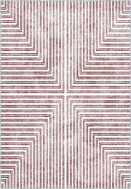 Kylie Geometric Washable Rug - Burgundy