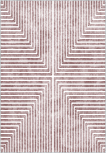 Kylie Geometric Washable Rug - Burgundy