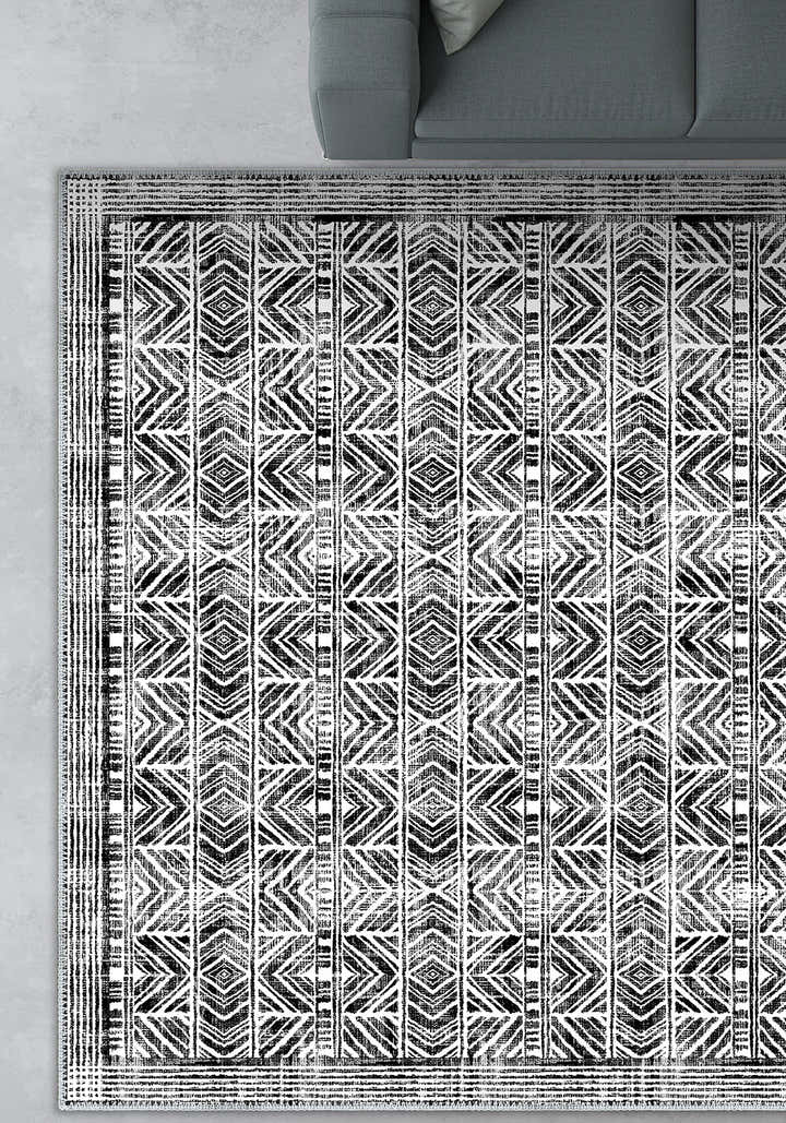 Gilyra Black and White Boho Rug