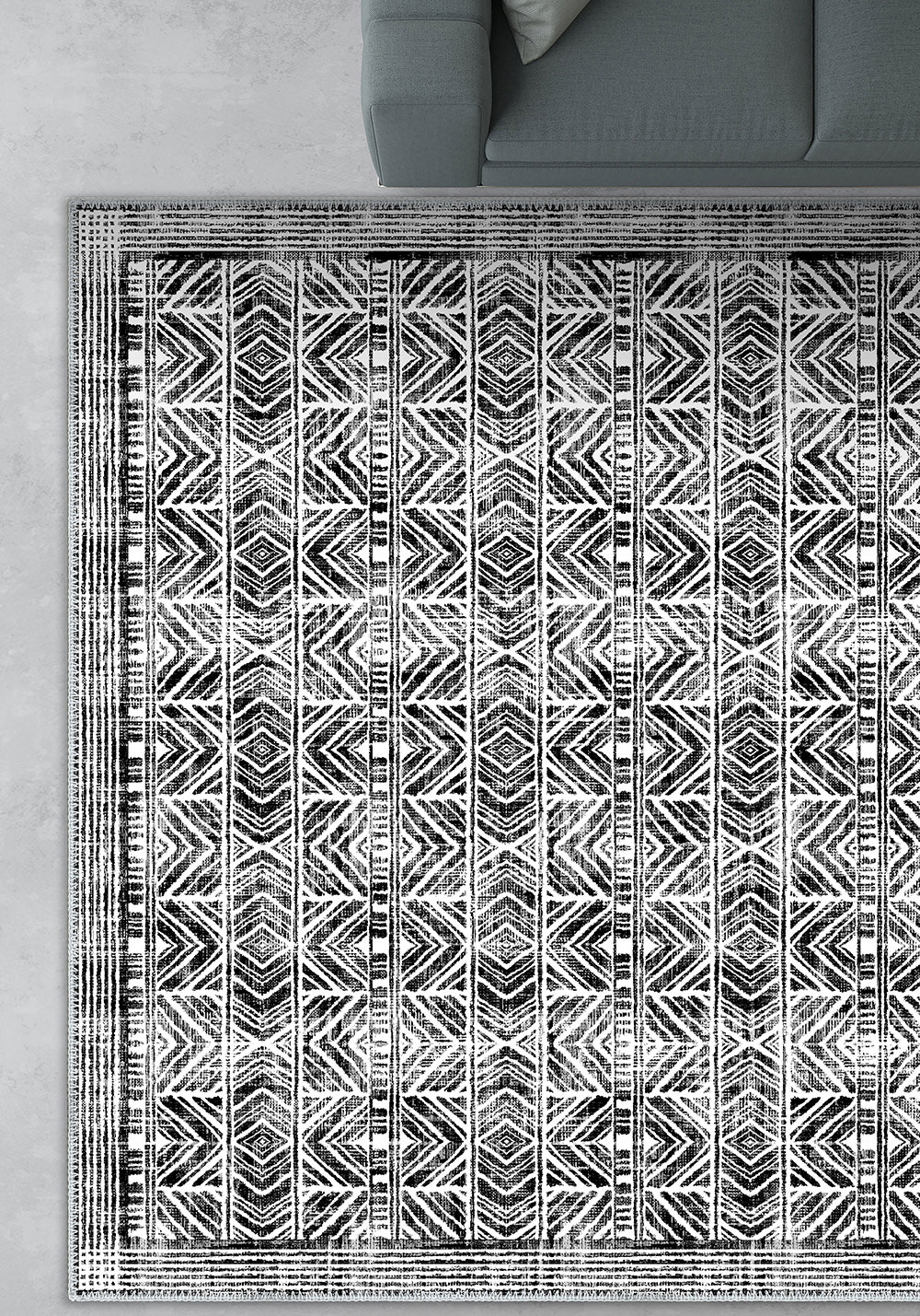 Gilyra Black and White Boho Rug