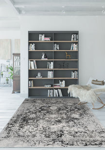 Galadriel Black Grey Traditional Rug