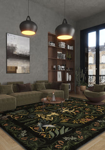 Merillo Black Botanical Rug