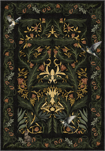 Merillo Black Botanical Rug