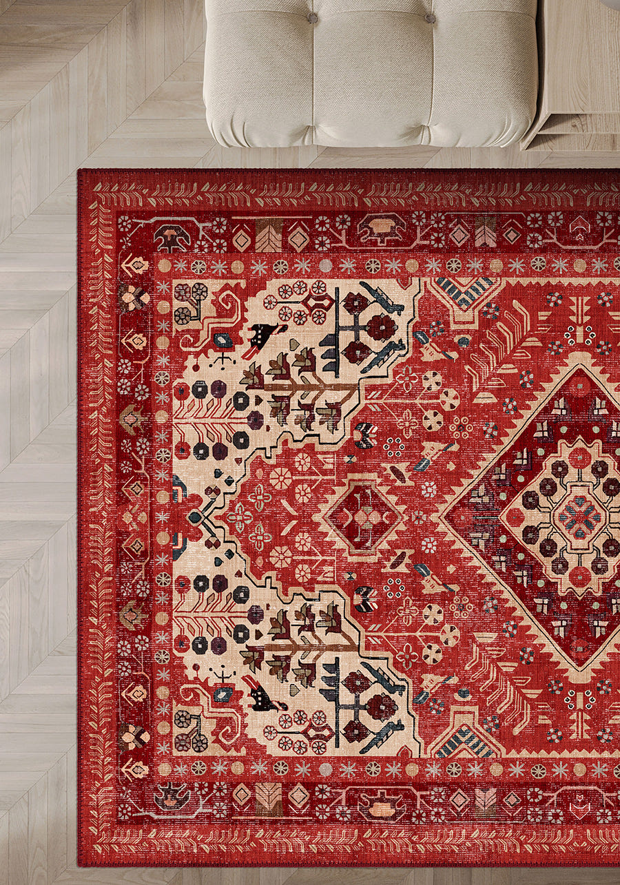 Oberon Red Medallion Rug