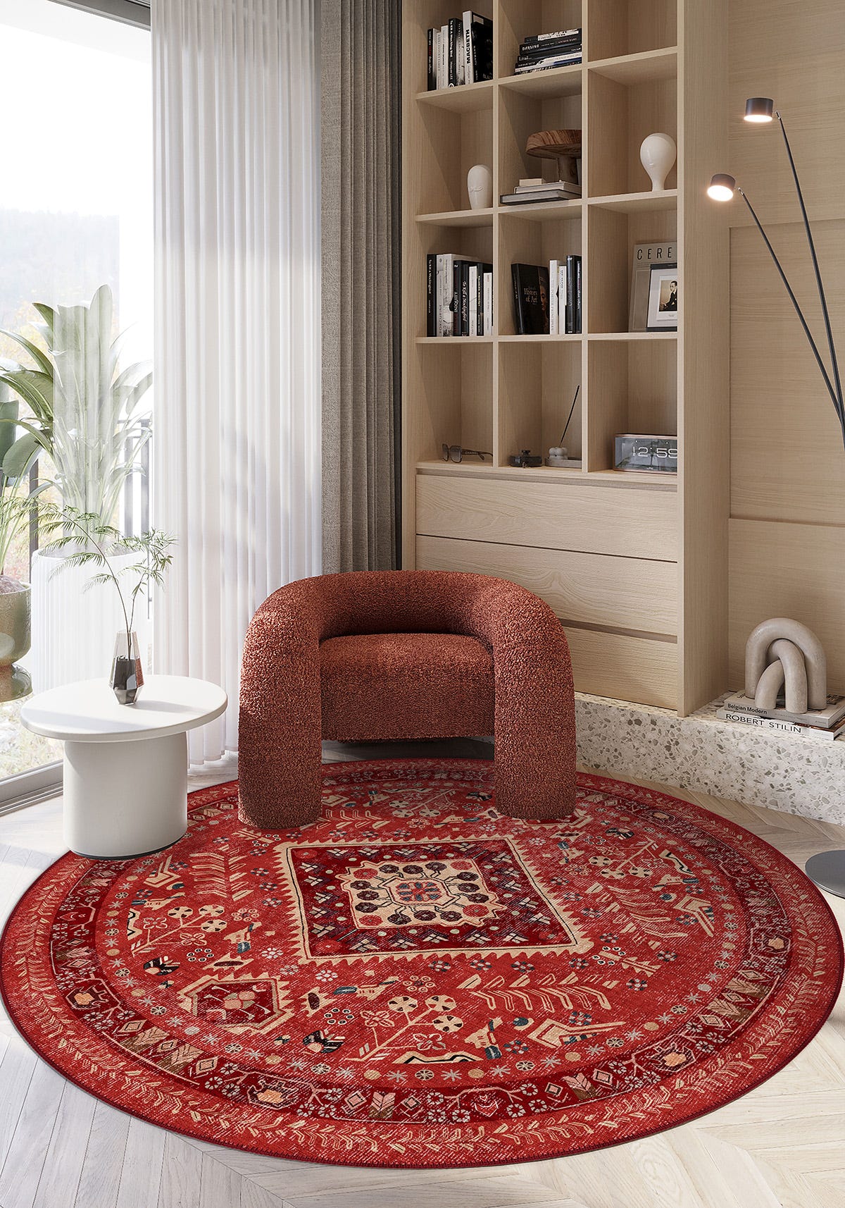 Oberon Red Medallion Rug