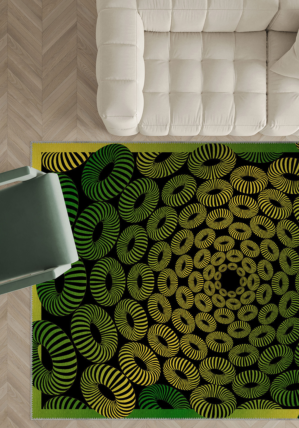 Lorelai Green 3D Rug